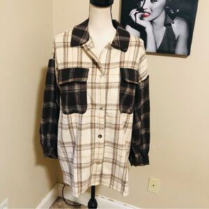 Zaful Snap Front Plaid Shacket